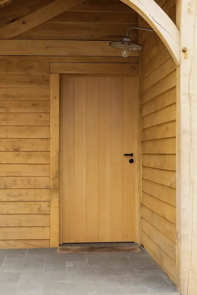 Porte d entrée à planchettes en chêne massif rustique